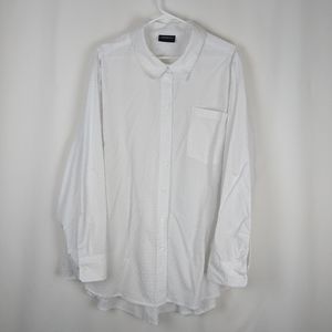 Lane Bryant White Textured Button Down Shirt 32